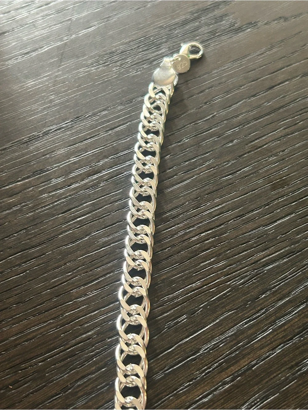 Polished Sterling Silver Cuban Link Bracelet - Men's Silver